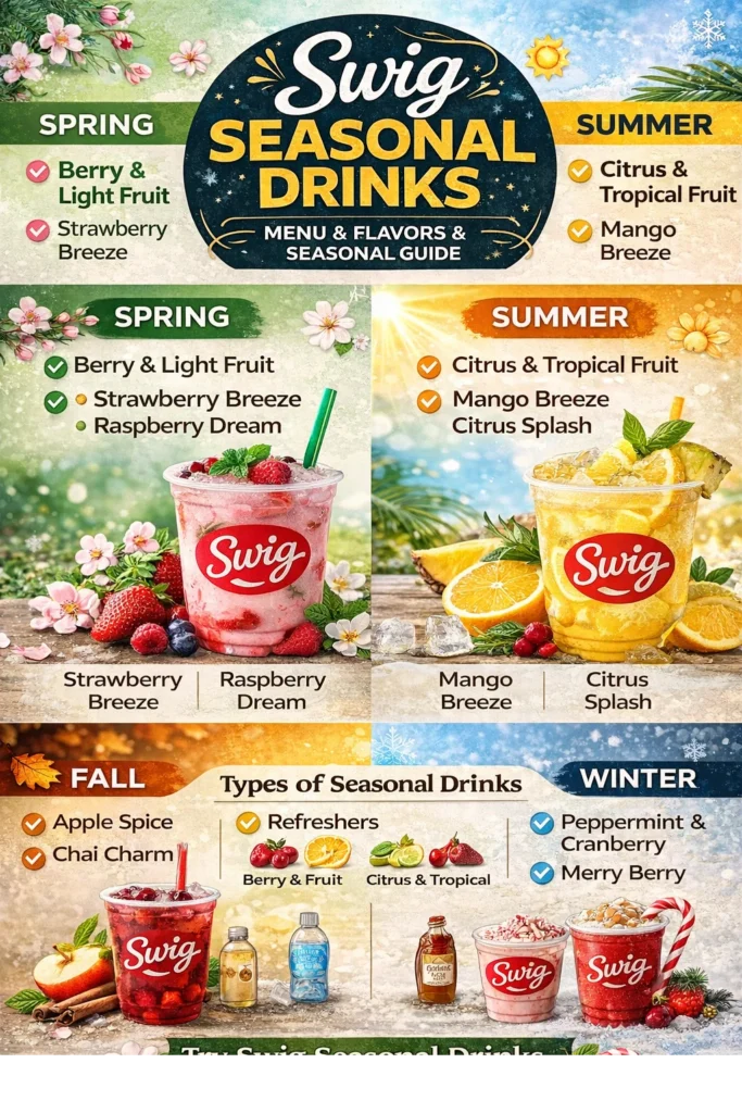 Swig Seasonal Drinks menu