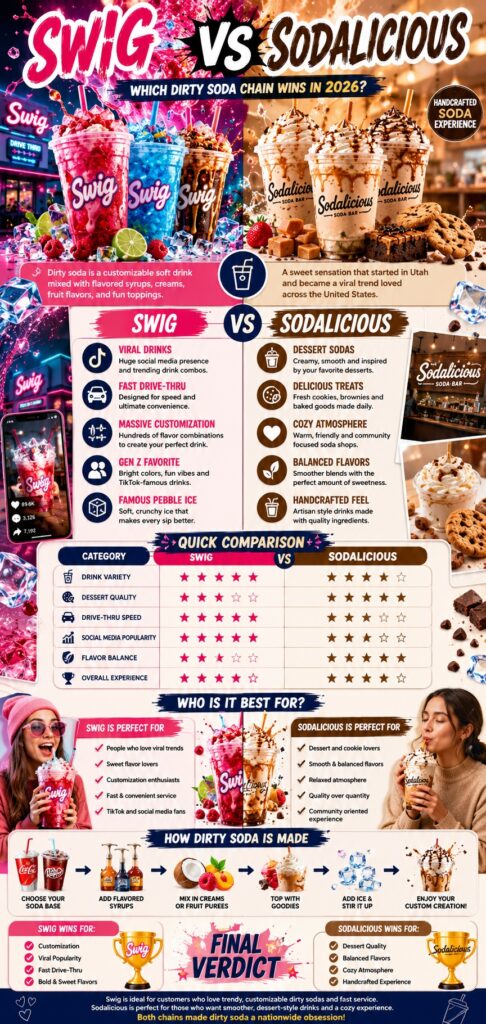 Swig vs Sodalicious: Which Dirty Soda Chain Is Better in 2026? 2 Swig vs Sodalicious