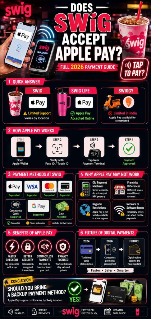 Does Swig Accept Apple Pay? Full 2026 Payment Guide 2 Swig Accept Apple Pay?