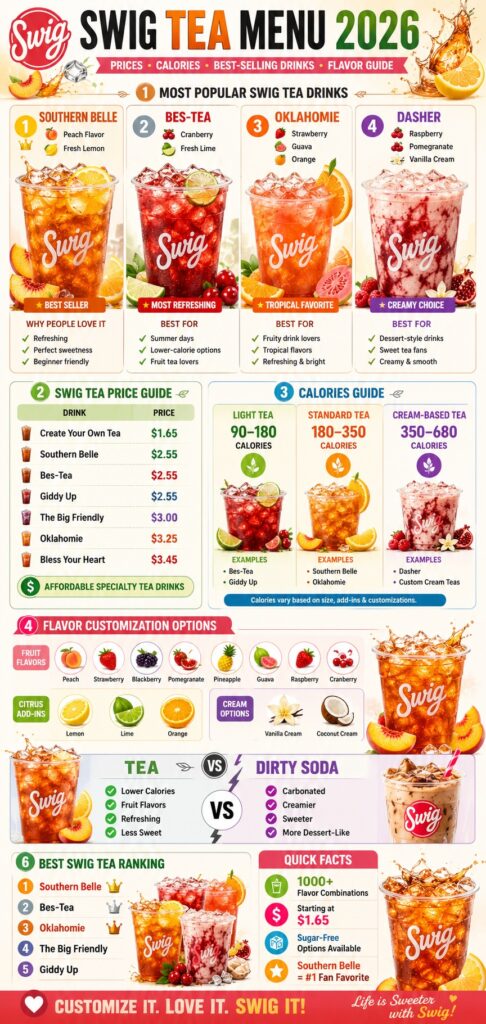 Swig Tea Menu 2026: Prices, Flavors, Calories & Best Tea Drinks Guide 2 Swig Tea Menu